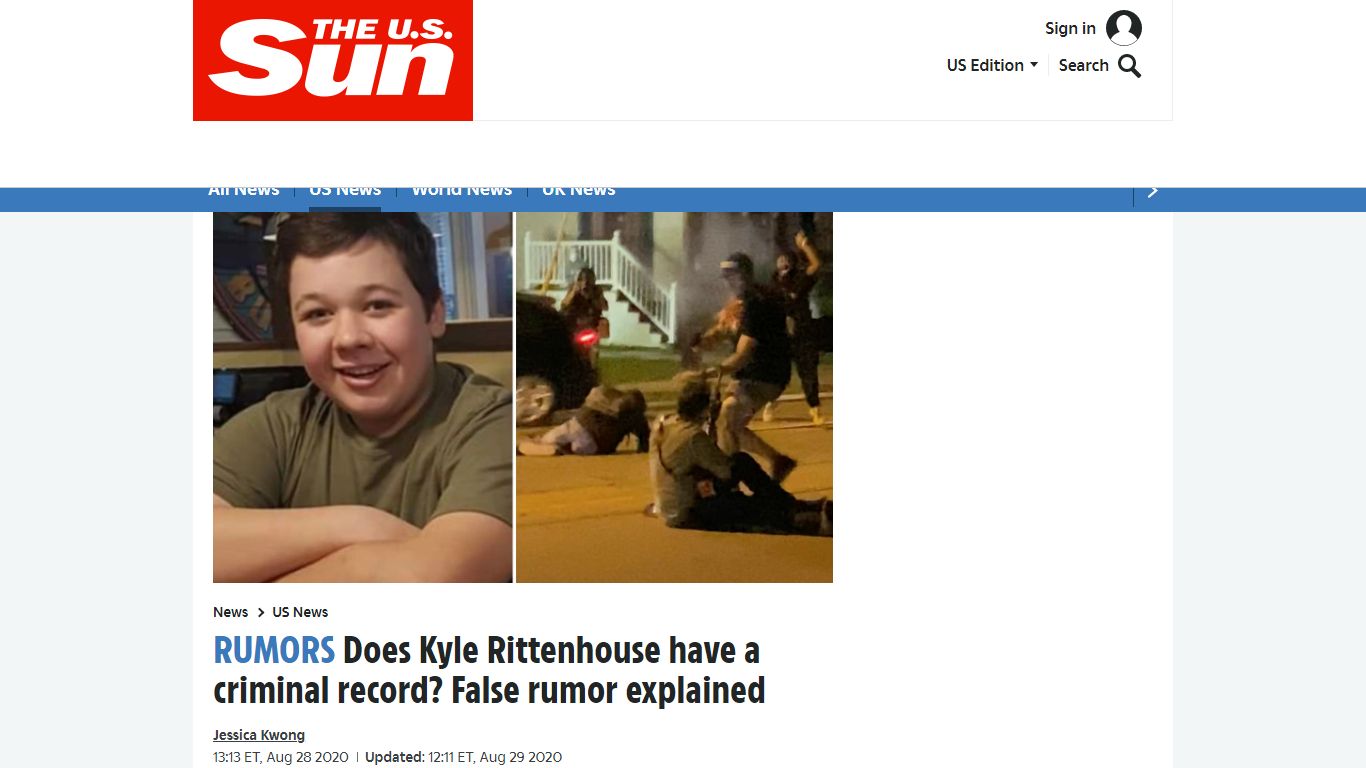 Kyle Rittenhouse doesn't have a criminal record - The US Sun